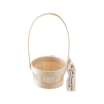 ナチュラルバンブーラウンドバスケット-S