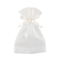 オーガンジーバッグ/アイボリー-M（底マチ付）