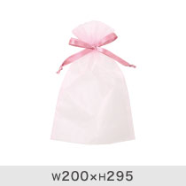 オーガンジーバッグ/ピンク-L