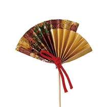 扇フラワーピック-3／組紐