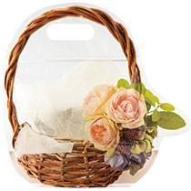 フォトプリントジップ付バッグ-M／フラワー