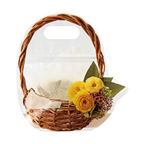 フォトプリントジップ付バッグ-S／フラワー