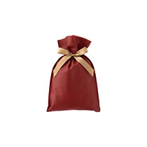 不織布リボン付ギフトバッグ-XS／エンジ