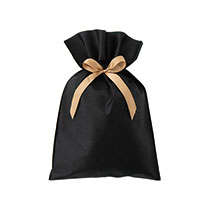 不織布リボン付ギフトバッグ-S／ブラック