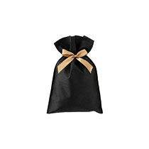 不織布リボン付ギフトバッグ-XS／ブラック