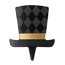 シルクハットケーキピック/ブラック-1