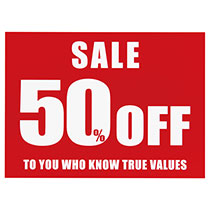 シンプルセールショーカード-50%OFF