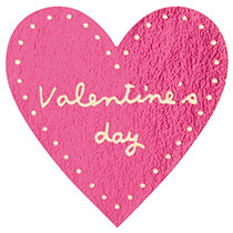 バレンタインデイシール:ミニハートピンク