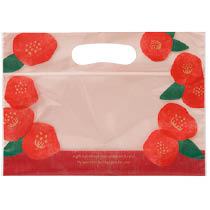 和風ジップ付バッグ-SW／つばき