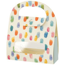 ウォーターカラーギフトBOXバッグ／ドット-M