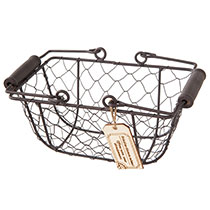 ワイヤーバスケット-M/ダークブラウン