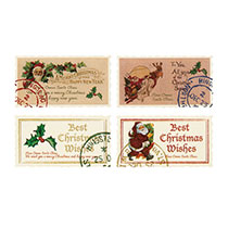 クリスマスアンティークサンタギフトシール-1