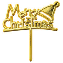 クリスマスゴールドケーキトッパー-1／サンタ帽