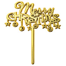 クリスマスゴールドケーキトッパー-2／オーナメント
