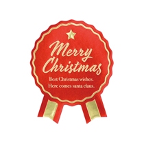 メリークリスマスリボン型シール-2