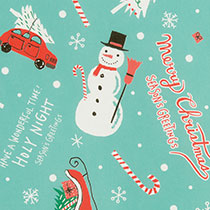 クリスマスミントブルー包装紙-1(全紙)