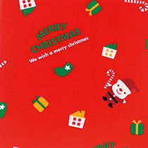 クリスマスミニサンタ包装紙/赤