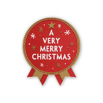 【クリスマス予約】クリスマスツリーリボン型シール-2