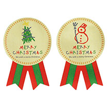 No.223　リボン付きサンキューシール　クリスマス　リボンシール　ギフトシール No.223 リボン付きサンキューシール クリスマス リボンシール