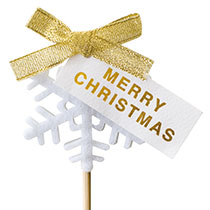 クリスマスフラワーピック-4/雪結晶