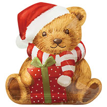 【クリスマス予約】クリスマスサンタベアダイカットジップ付バッグ-S
