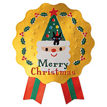 【クリスマス予約】クリスマスツリーサンタリボン型シール-1