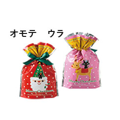 【クリスマス予約】クリスマスツリーサンタリボン付PPギフトバッグ-XS