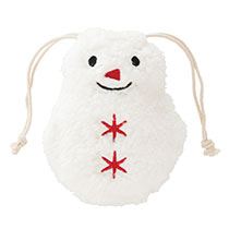 クリスマス雪だるま巾着バッグ-S