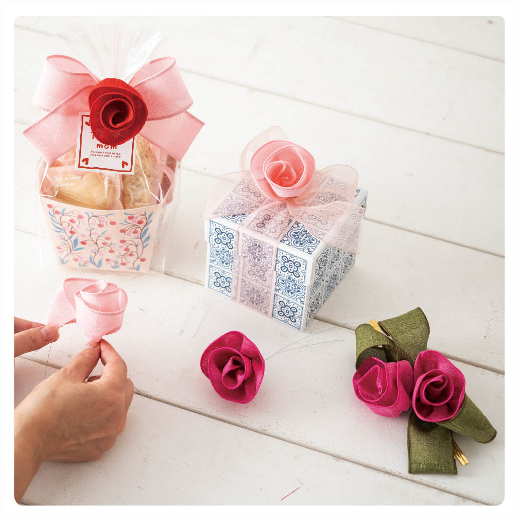 ワイヤーリボンのアレンジ造花!