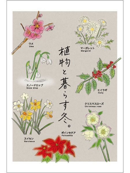 冬の花ポストカードPOPダウンロードページ