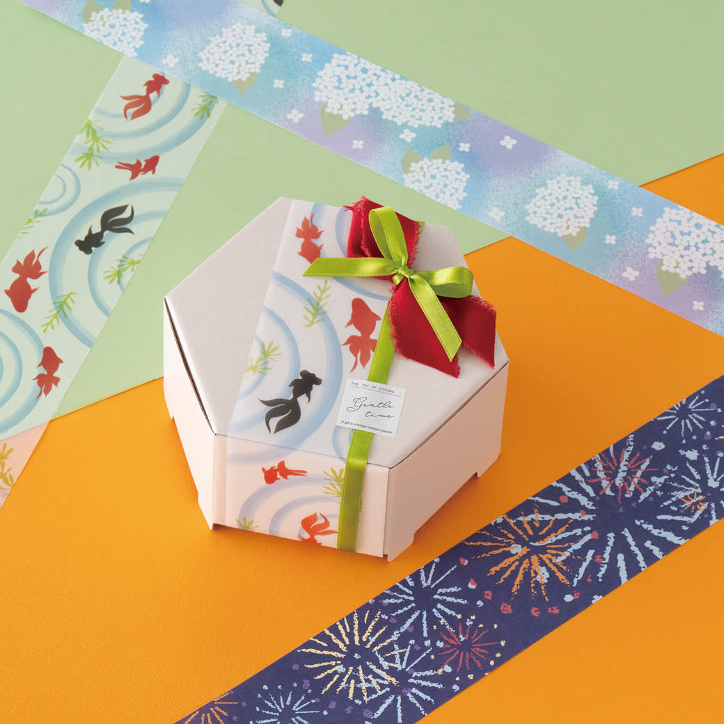 きらび六角ボックスを使ったサマーラッピング