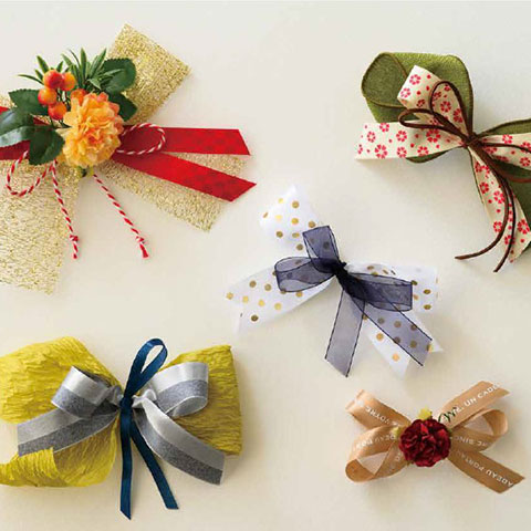 ラッピングAtoZ vol.１　9月をイメージしたリボンと小物のコーディネート