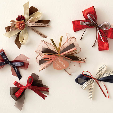 ラッピングAtoZ vol.11　2月をイメージしたリボンと小物のコーディネート