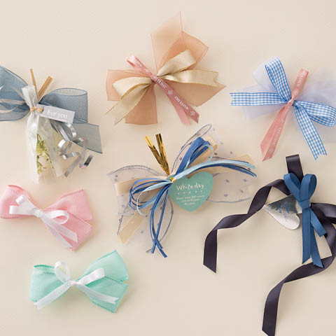 ラッピングAtoZ vol.12　3月をイメージしたリボンと小物のコーディネート