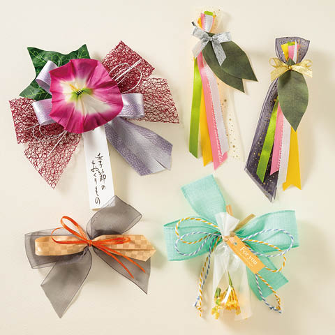 ラッピングAtoZ vol.18 7月をイメージしたリボンと小物のコーディネート