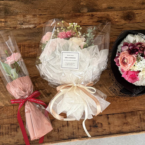 ラッピングAtoZ vol.24　くしゅふわボリュームUPブーケラッピング