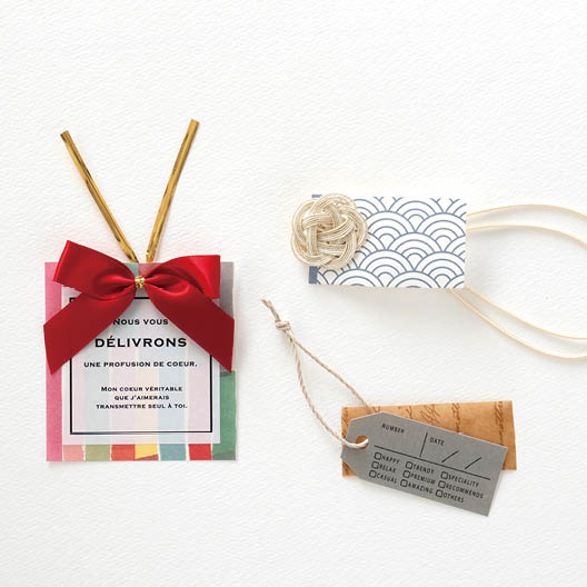 お手軽アイデアvol.4　あまった包装紙でオリジナルタグを作ろう