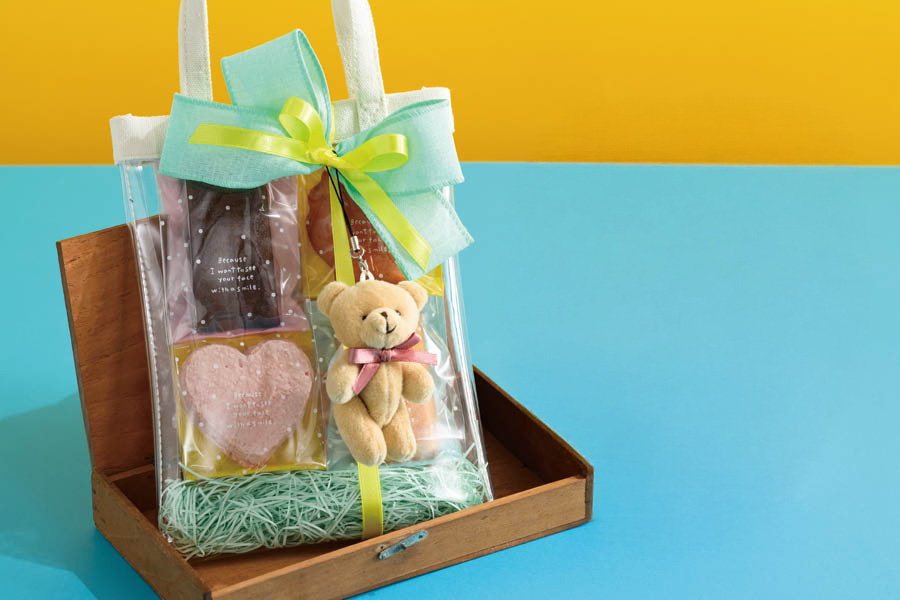 クリアポーチとバッグを使ったこどもの日向けギフトラッピングアイデア