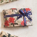 シュトーレンラッピングペーパーバッグポインセチアデザイン