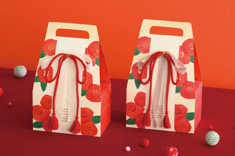 和菓子のラッピングアイデア_つばきギフトボックス