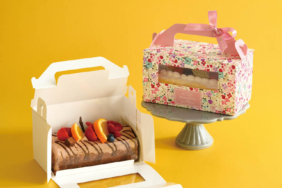 ロールケーキのデコ箱ギフトアイデア