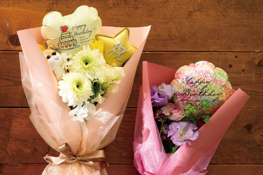 バースデイバルーンラッピングフラワー