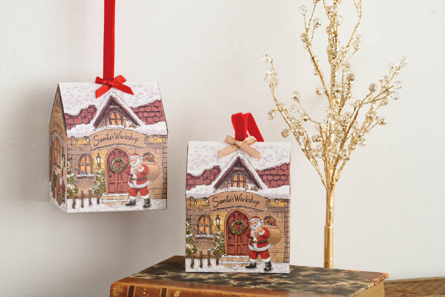 クリスマスデザインのギフトボックスとギフト缶紹介