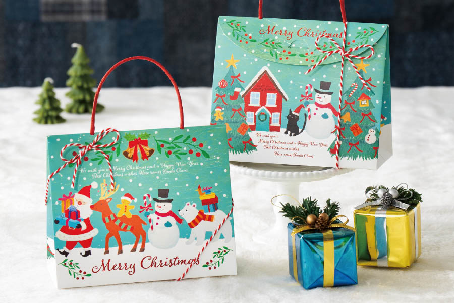 クリスマスオイルパステルシリーズのギフトラッピングアイテム紹介