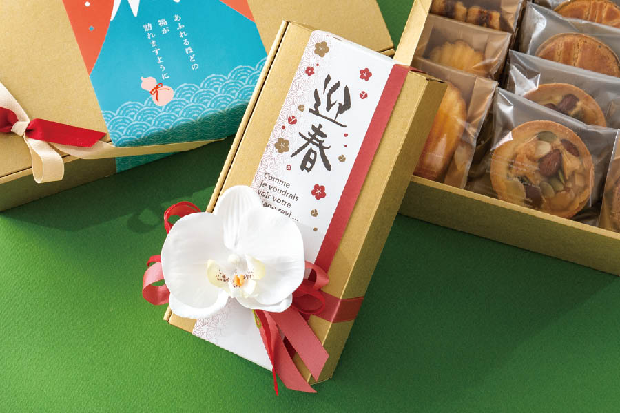 迎春・年賀テキスト入りラッピング小物の紹介