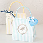 ジュエルストライプデザインのギフトバッグを使ったバレンタイン・ホワイトデイラッピング