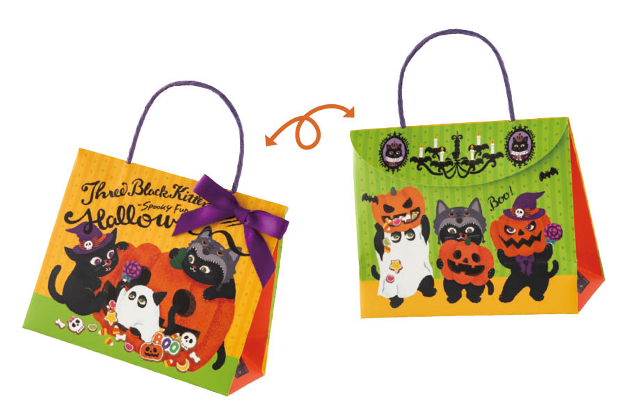 リボン付きフラップバッグのオモテとウラ