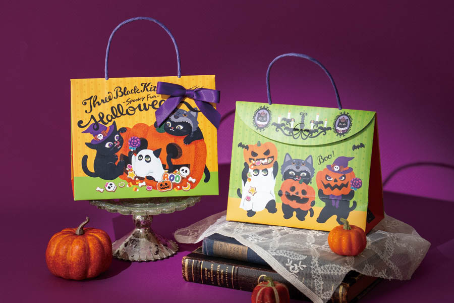 リボン付きフラップバッグ並べたところ