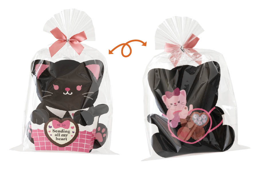 黒ねこのぺーパートレイセットのオモテとウラ