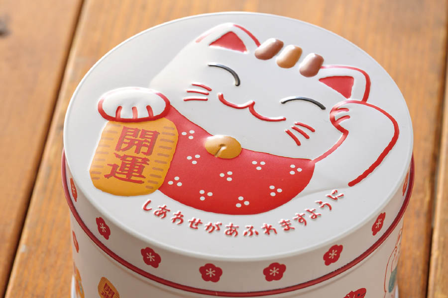招き猫のギフト缶説明